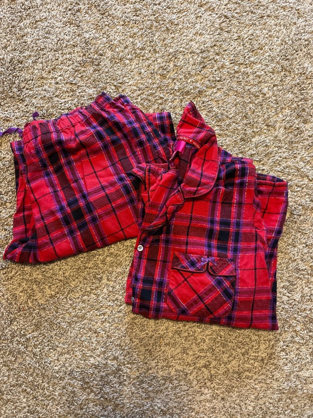 Victoria's Secret metallic plaid pajama set